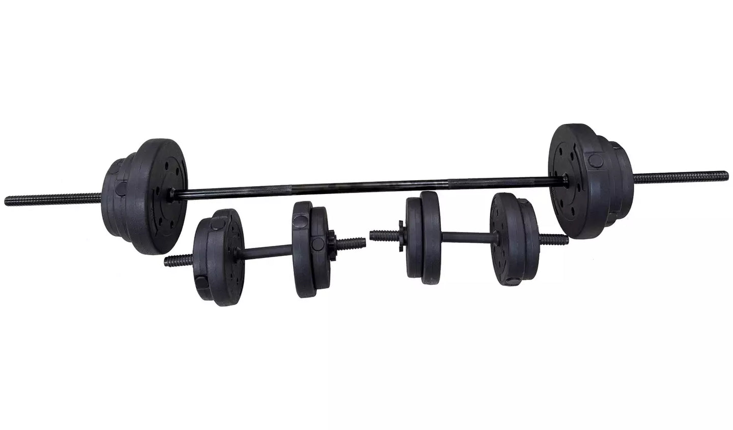 Opti Vinyl Dumbbell and Barbell Set - 35KG